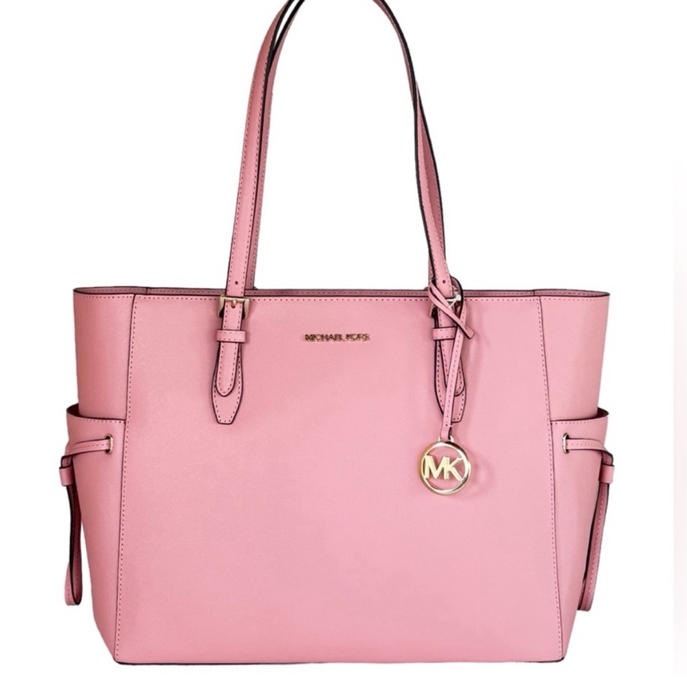 MICHAEL KORS GILLY LARGE DRAWSTRING TRAVEL TOTE MSRP$550 BAG LEATHER PRIMROSE